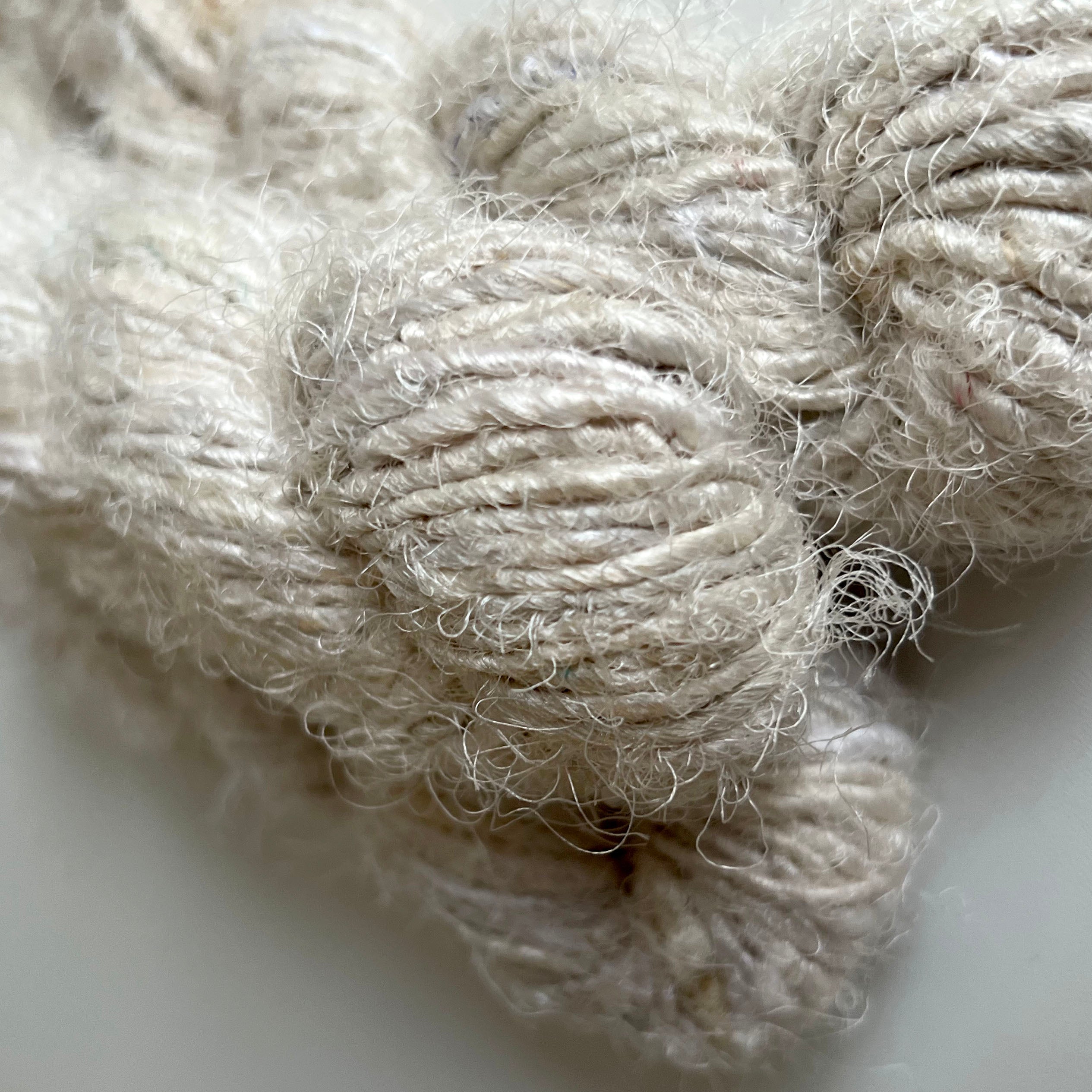 Recycled Sari Silk Yarn - Natural