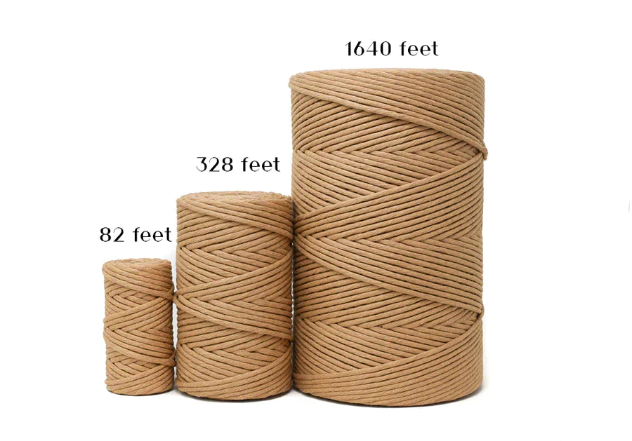 Sample Spool  4mm  25 meters Zero Waste Macrame Cotton Cord - Single Strand  Premium Quality Recycled Cotton Cord -Macrame cotton string - Macrame Cord 4mm